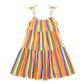 Tea Collection Tie Shoulder Tiered Dress - Lamu Sunset Stripe