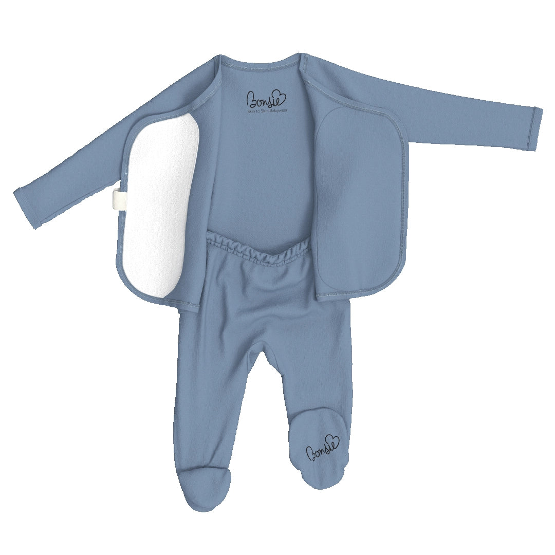 Bonsie Skin to Skin Babywear Footie - Dusty Sky