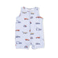 Angel Dear Sleeveless Shortie Romper - Construction Vehicles