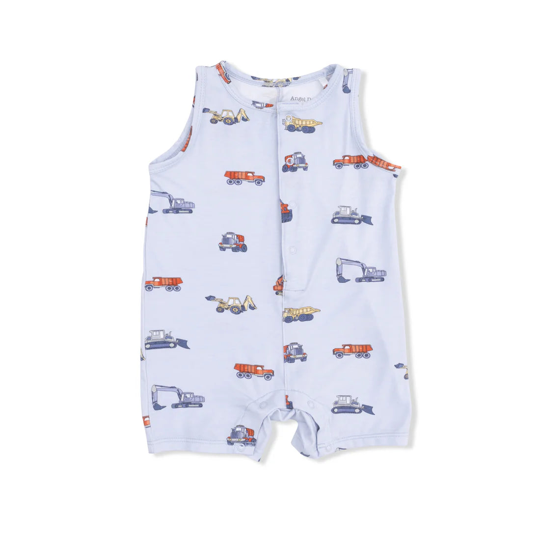 Angel Dear Sleeveless Shortie Romper - Construction Vehicles