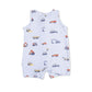 Angel Dear Sleeveless Shortie Romper - Construction Vehicles
