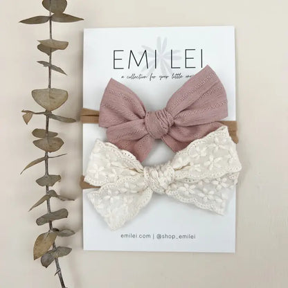 Emi Lei Nylon Stretchy Bow Headband Set