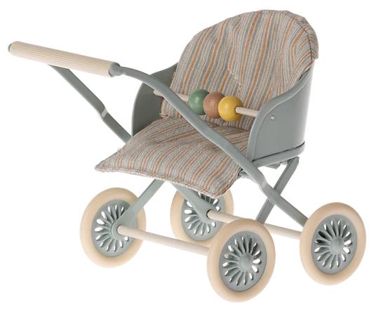 Maileg Mouse Baby Stroller - Blue