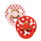 BIBS STUDIO Colour Pacifiers 2 Pack Polka - Blossom/Candy Apple