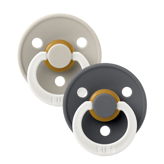 BIBS Colour GLOW 2-Pack Pacifier Set - Sand / Iron
