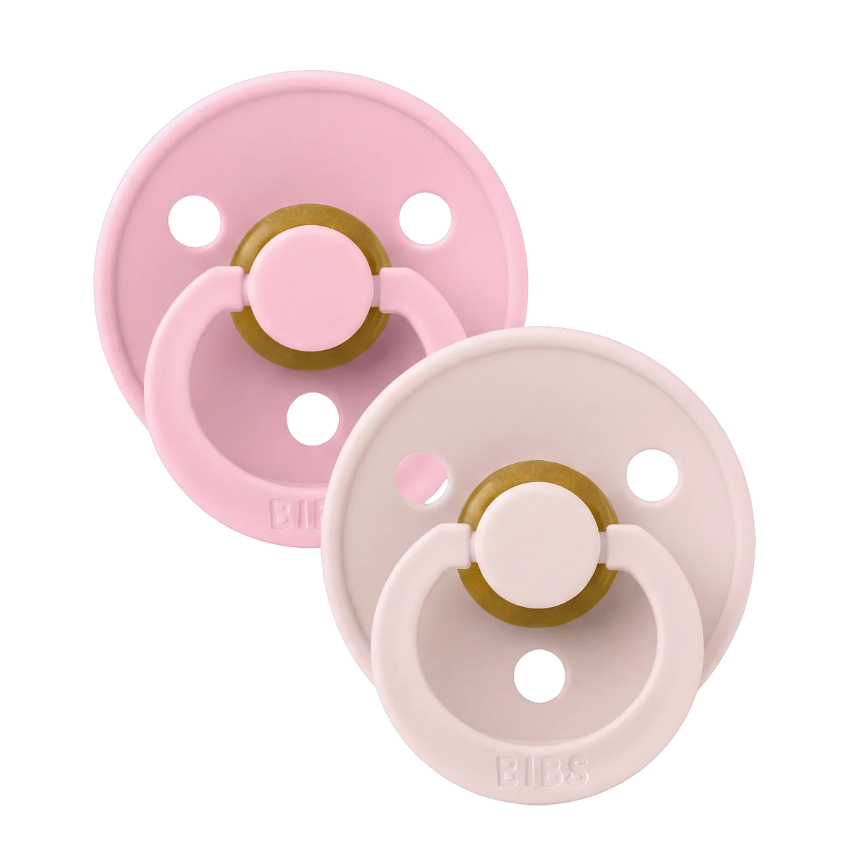 BIBS Pacifier Colour 2 Pack Latex Petal/baby Pink
