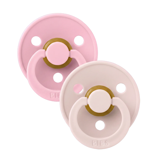 BIBS Pacifier Colour 2 Pack Latex Petal/baby Pink