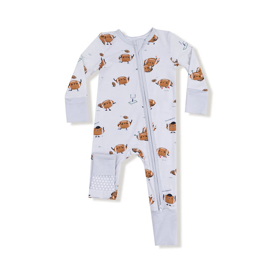 Angel Dear Bamboo 2 Way Zipper Romper - Footballs Playing Football