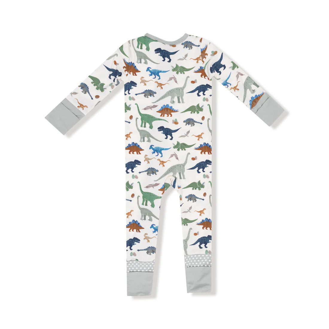Angel Dear Bamboo 2 Way Zipper Romper - Washy Dinos