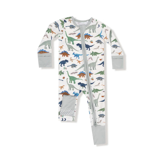 Angel Dear Bamboo 2 Way Zipper Romper - Washy Dinos