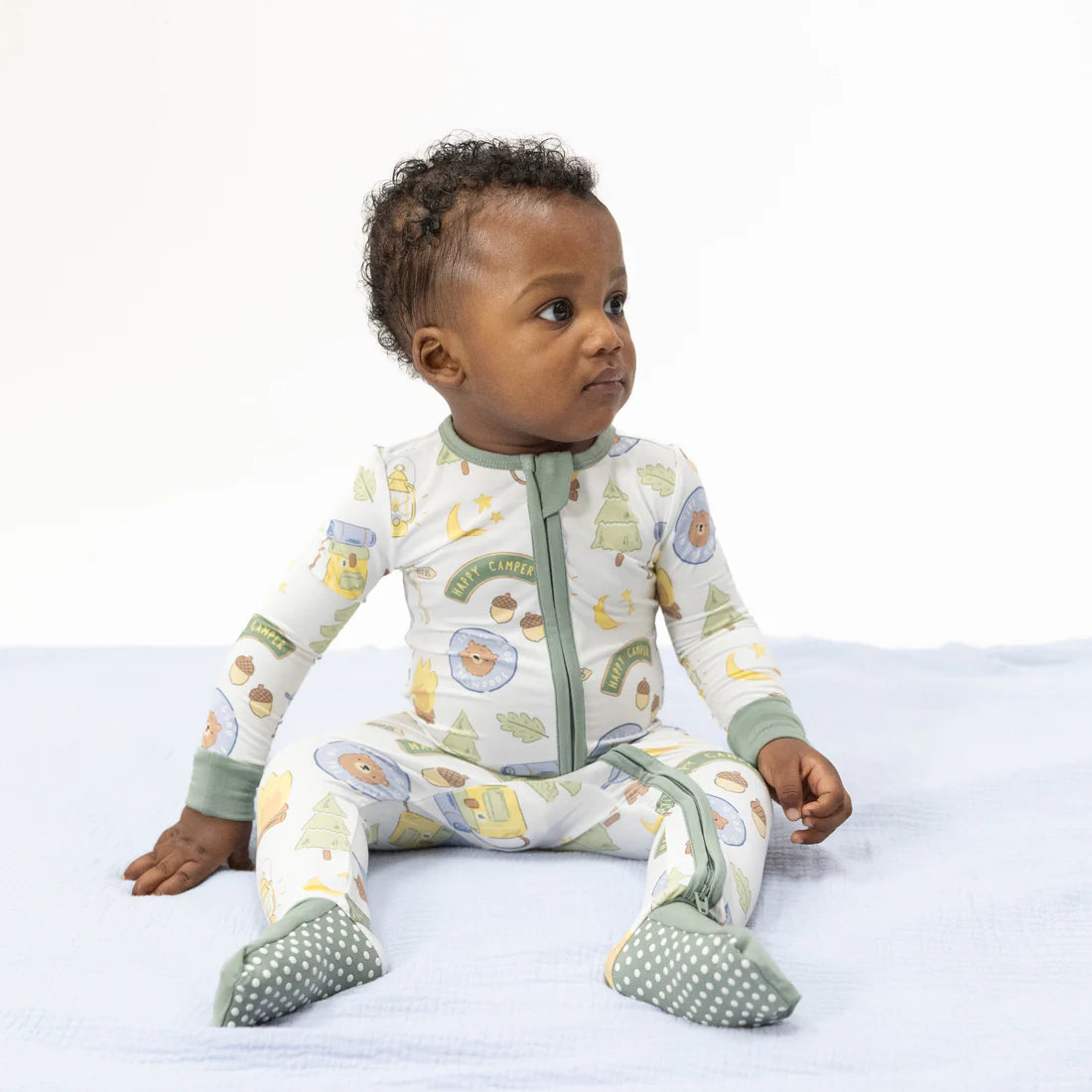 Angel Dear Convertible Romper - Camping Blue