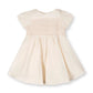 Hope and Henry Organic Smocked Puff Sleeve Dress - Natural with Pink