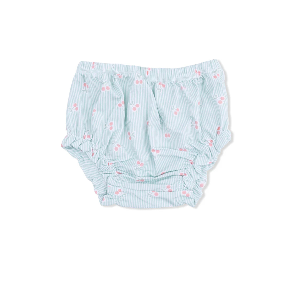 Angel Dear Top With Bows And Ruffle Leg Bloomer - Tiny Cherry Stripe