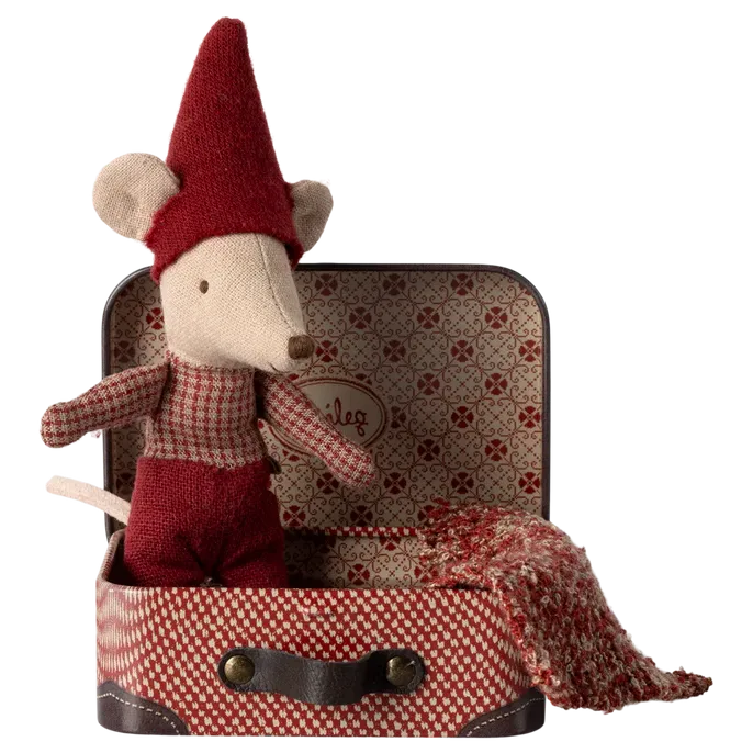 Maileg Christmas Baby Mouse in Suitcase