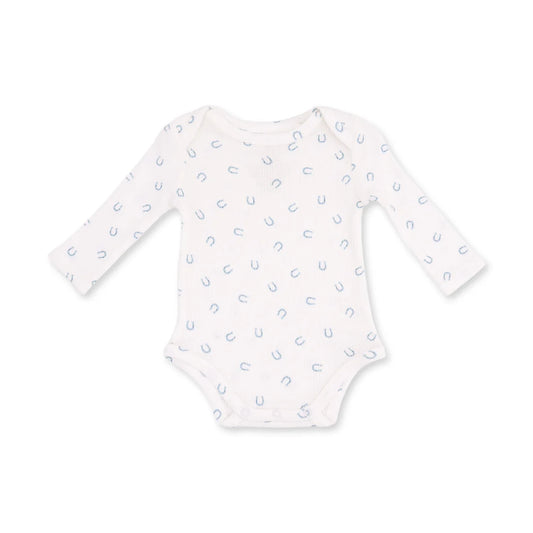 Angel Dear Little Horseshoes Blue - Long Sleeve Bodysuit