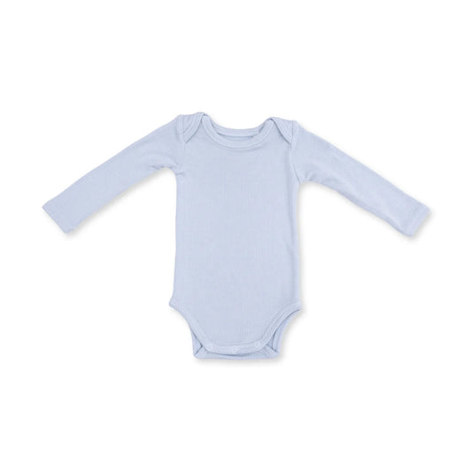 Angel Dear Solid Sheer Blue Rib - Long Sleeve Bodysuit