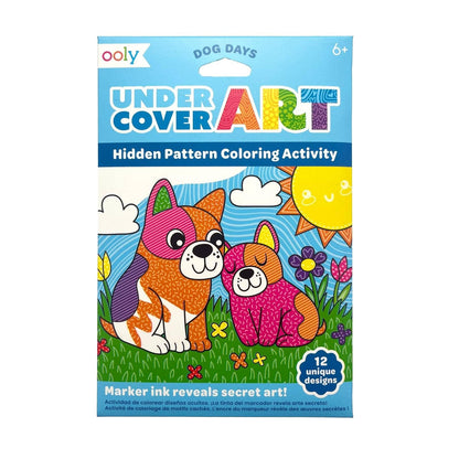 OOLY  Undercover Art Hidden Pattern Coloring Activity Art Cards - Dog Days