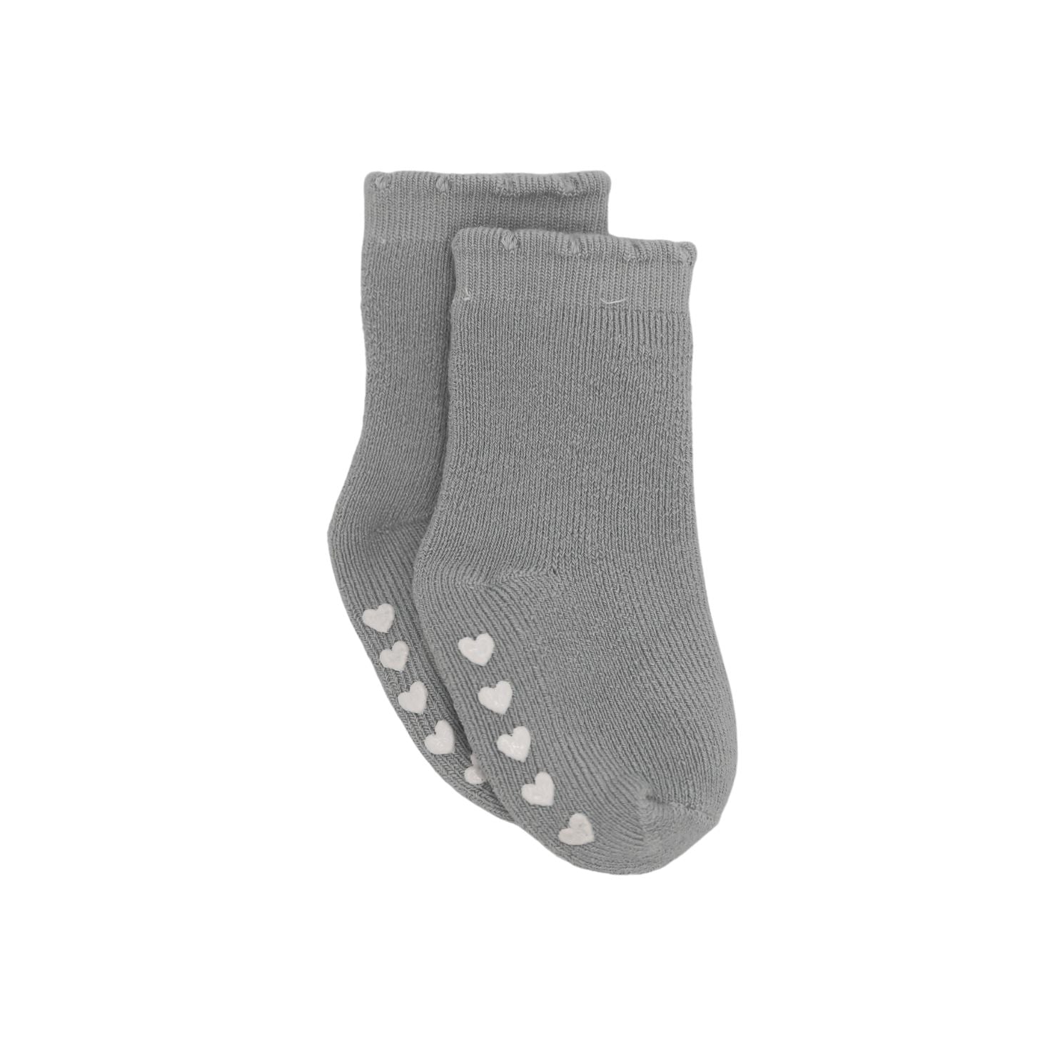 The Baby Cubby Scalloped Heart Grip Socks - Grey