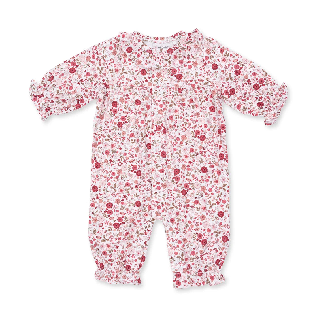 Angel Dear Serene Floral - Long Sleeve Ruffle Collar Romper