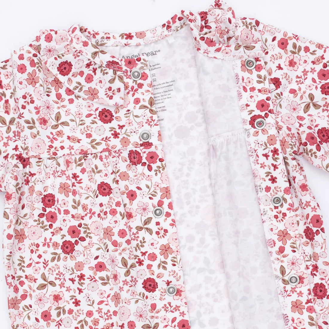 Angel Dear Serene Floral - Long Sleeve Ruffle Collar Romper