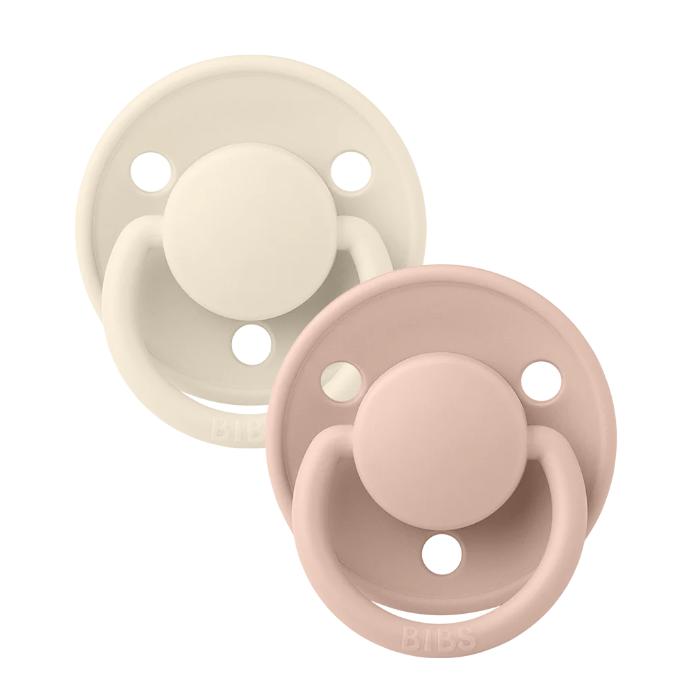 BIBS De Lux 2-Pack Pacifier Set - Ivory / Blush