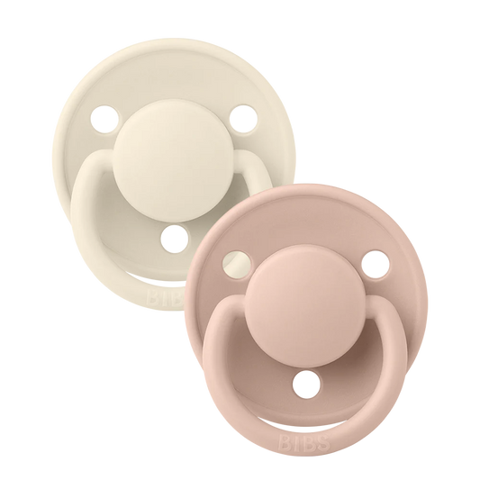 BIBS De Lux 2-Pack Pacifier Set - Ivory / Blush