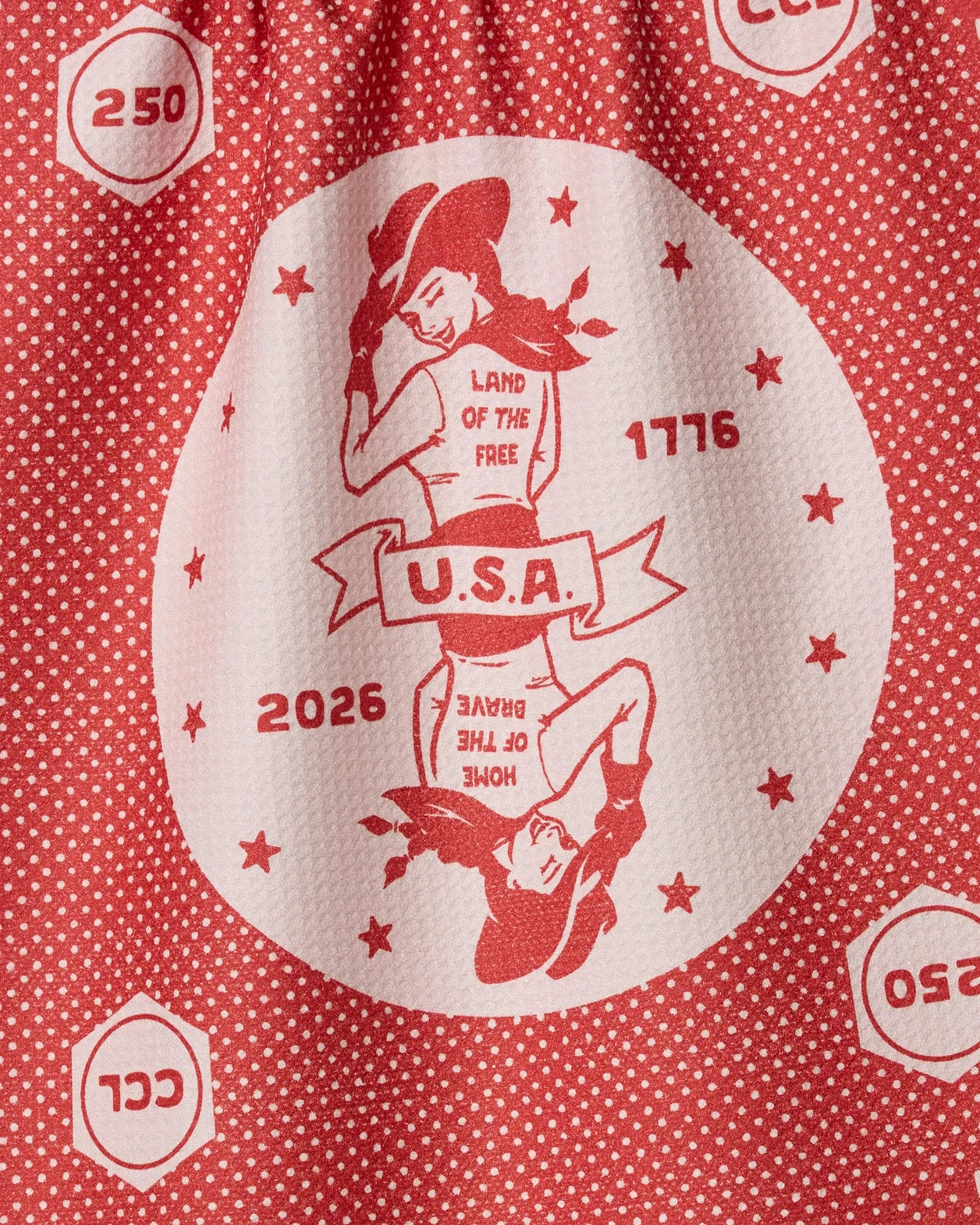 Geometry USA Cowgirl Red Tea Towel