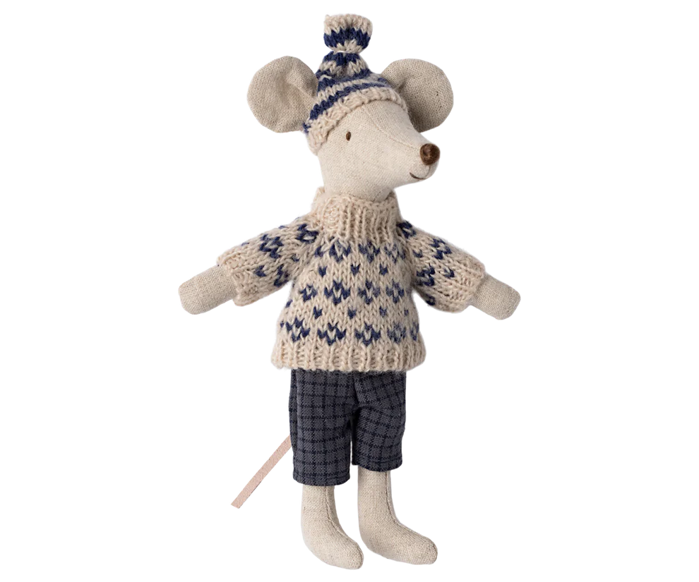 Maileg Dad Winter Mouse with Ski Set