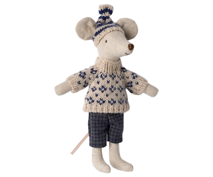Maileg Dad Winter Mouse with Ski Set