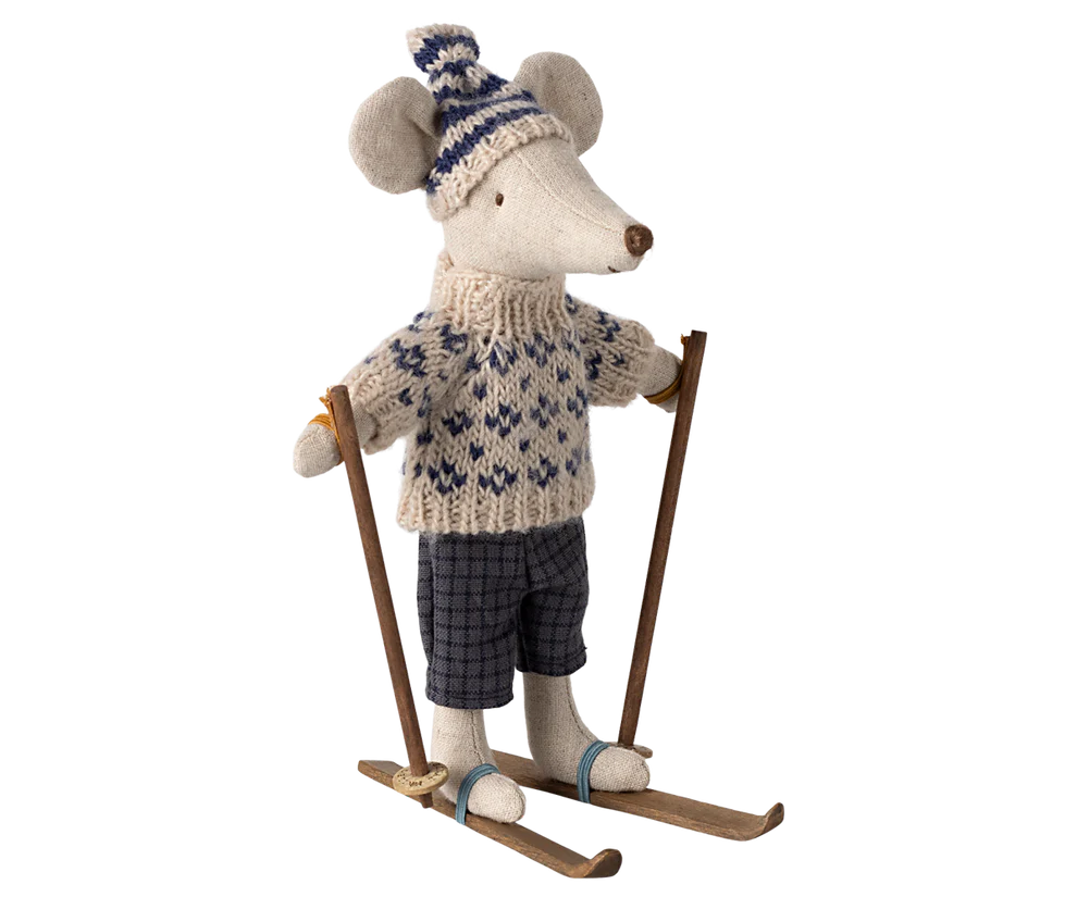 Maileg Dad Winter Mouse with Ski Set