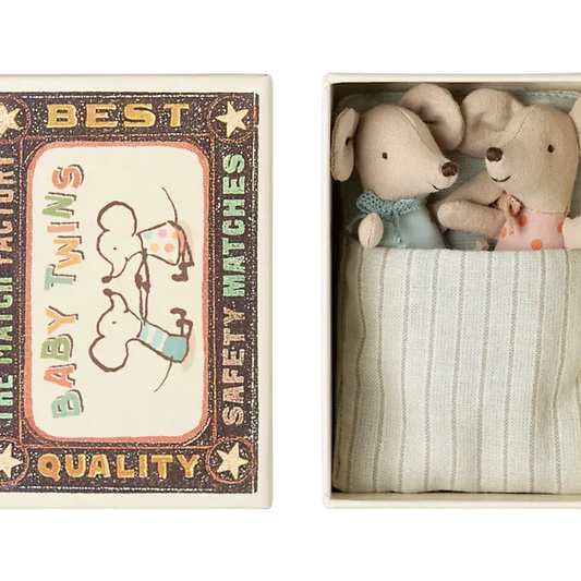 Maileg Twins Baby Mice in Matchbox