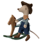 Maileg Cowboy Mouse On Rocking Horse - Little Brother