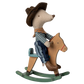 Maileg Cowboy Mouse On Rocking Horse - Little Brother