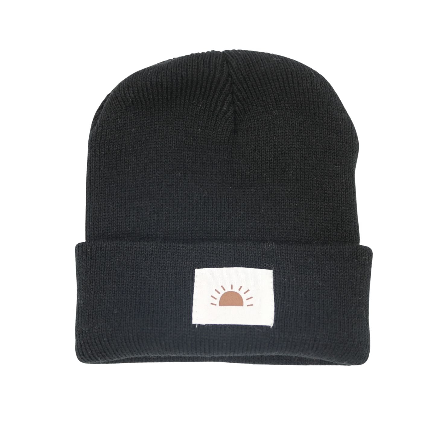 The Baby Cubby Sun Patch Knitted Beanie - Black