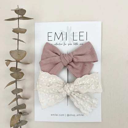 Emi Lei Alligator Clip Bow Set