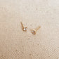 Miel & Gold Cubic Zirconia Stud Earrings 2mm 18k Gold Filled