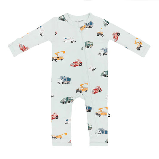 Kyte Baby Zippered Romper in City Vehicles