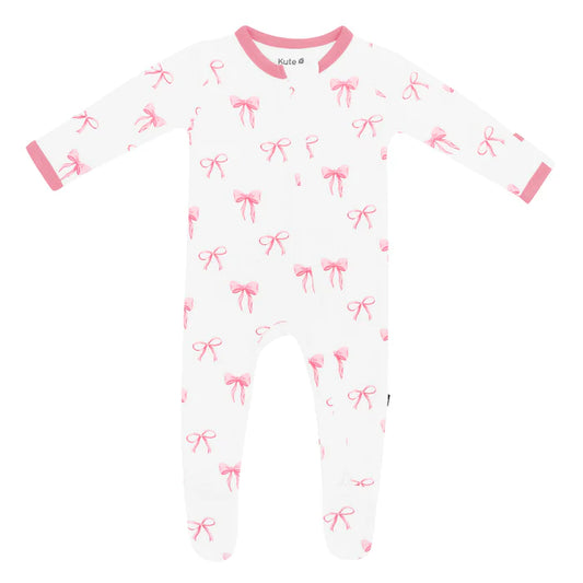 Kyte Baby Zippered Footie - Bow