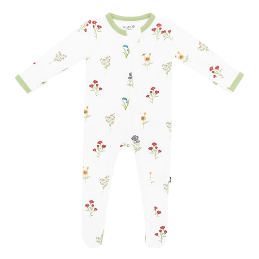 Kyte Baby Printed Zippered Footie - Wildflower