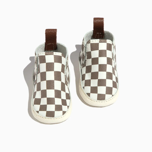 Freshly Picked Soft Sole Slip On Baby Shoe - Chocolate Check