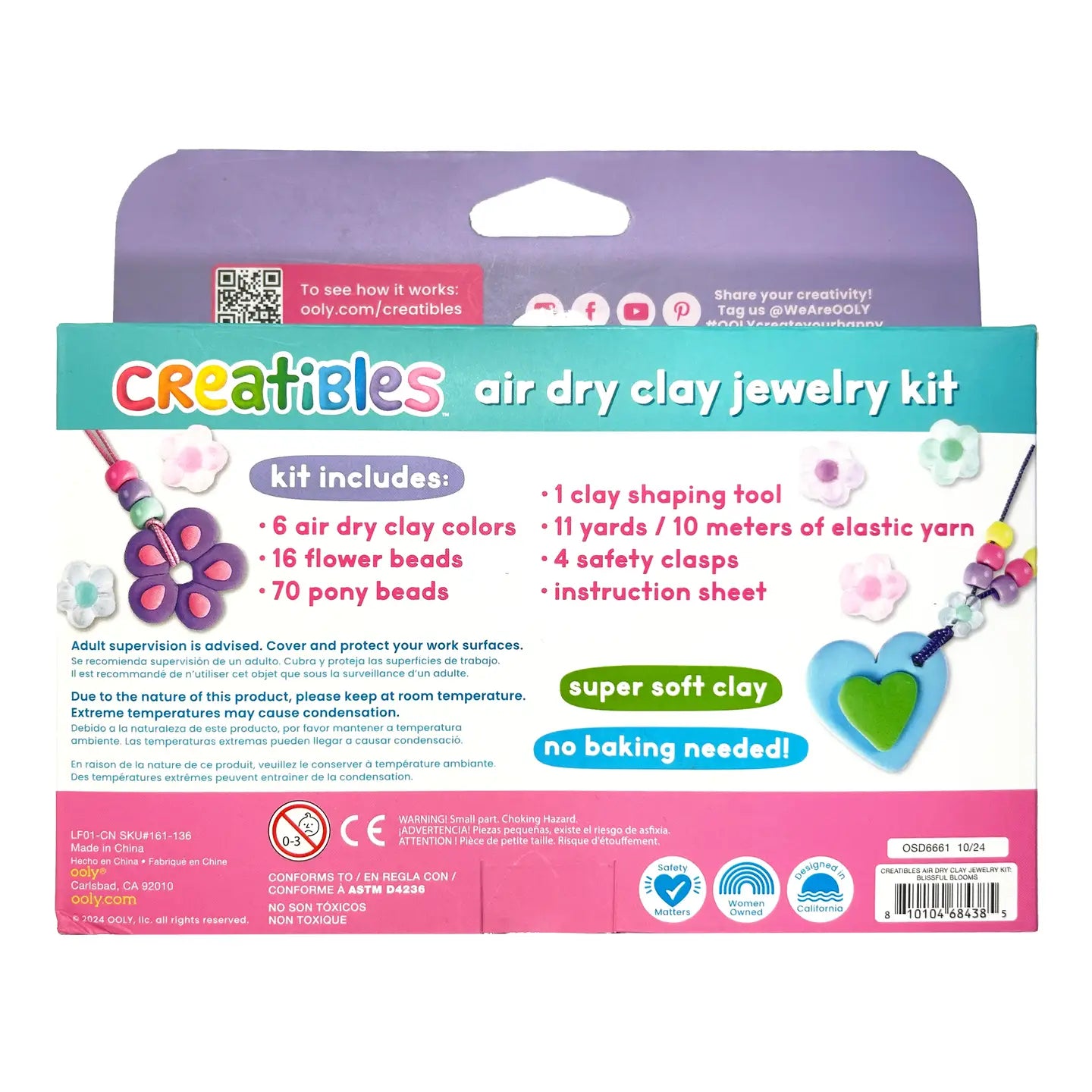 OOLY Creatibles Air Dry Clay Jewelry Kit