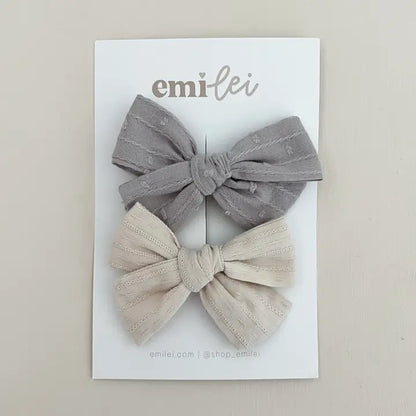 Emi Lei Alligator Clip Bow Set