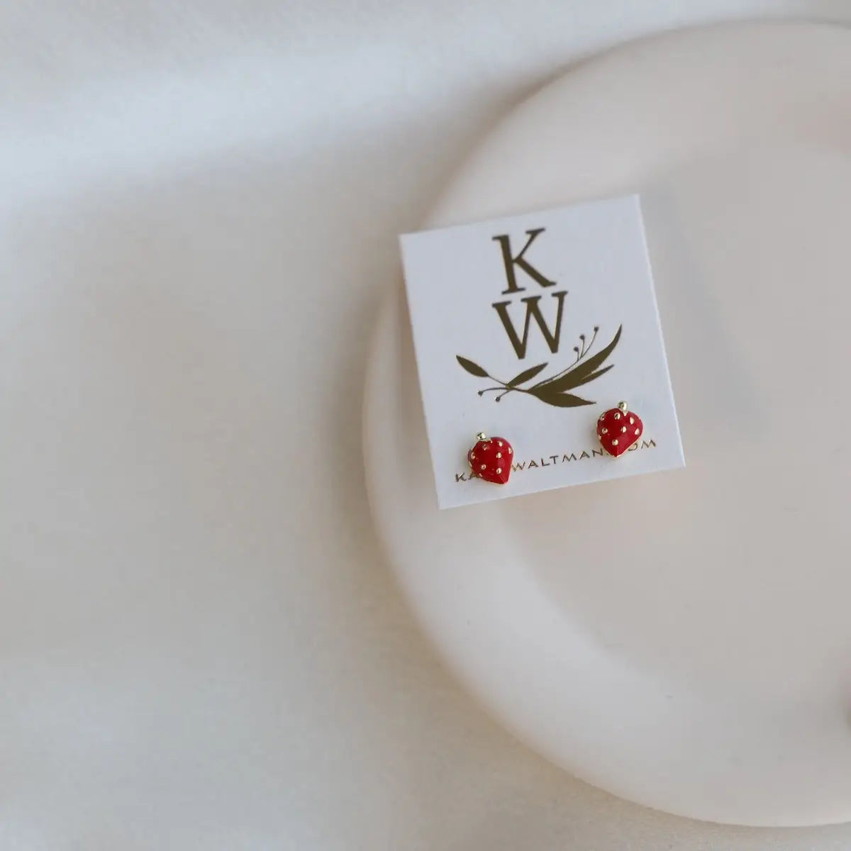 Katie Waltman Jewelry Mini Strawberry Studs