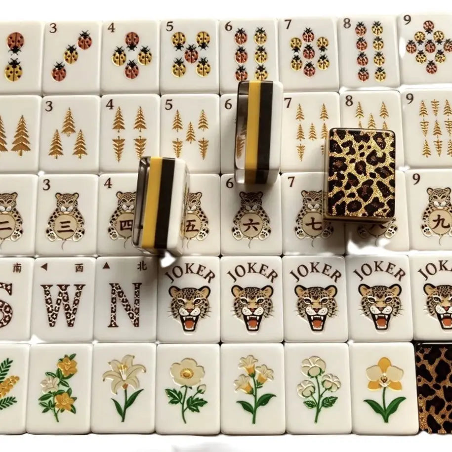The Southern Peacock Leopard American Mahjong Tile Set