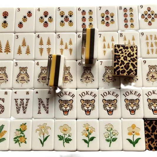 The Southern Peacock Leopard American Mahjong Tile Set