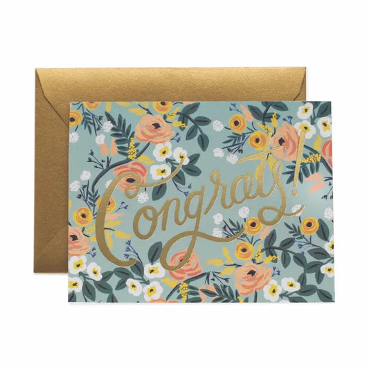 Rifle Paper Co Blue Meadow Congrats Card