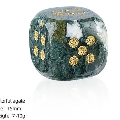 The Southern Peacock Natural Semi-Precious Gemstone Mahjong Dice – Set of 2