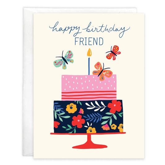 Gina B Designs Birthday Greeting Card - Friend Cake