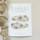 Emi Lei Fabric Hair Clip Snap Barrettes - Set of 2