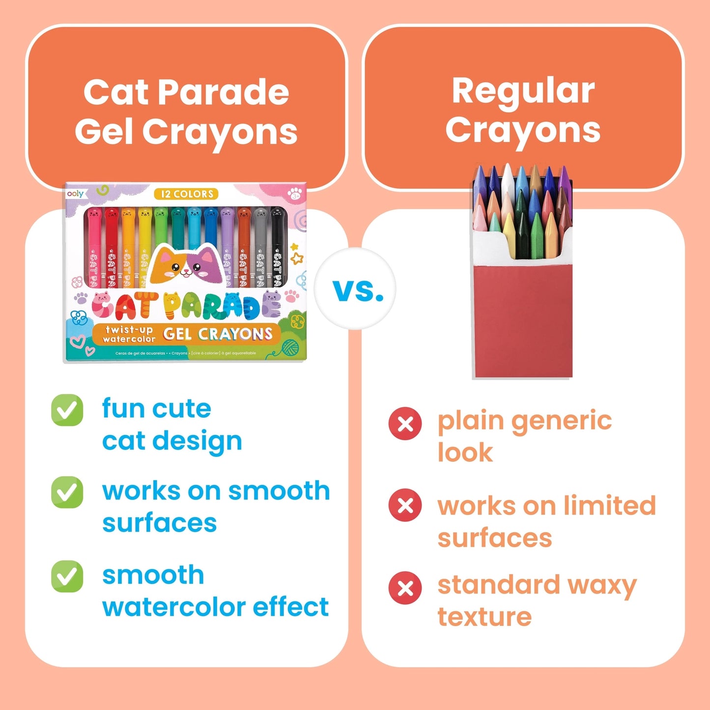 OOLY Cat Parade Twist-Up Watercolor Gel Crayons - Set of 12